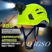 Vista 3 de Casco de seguridad industrial con luz RGS-8C rejillas de ventilación ajustables, transpirables, ligeros, cascos con faros delanteros