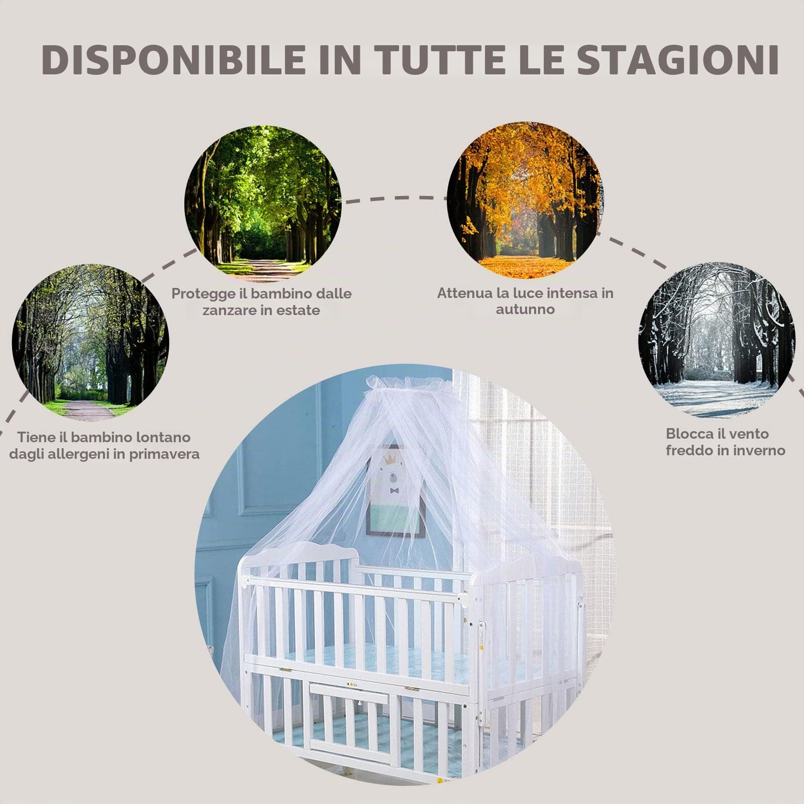 Zanzariera per bambini, a baldacchino, a cupola, a cupola, zanzariera, per culla, zanzariera, per tenere il bambino lontano dalle zanzare