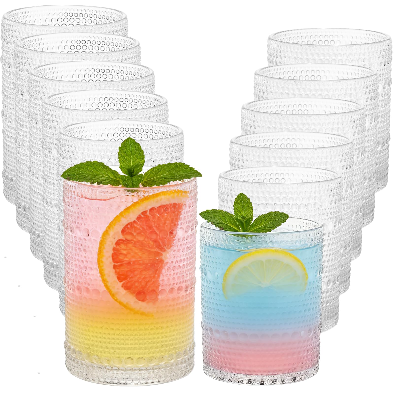 Hobnail Beaded Drinking Glasses Set