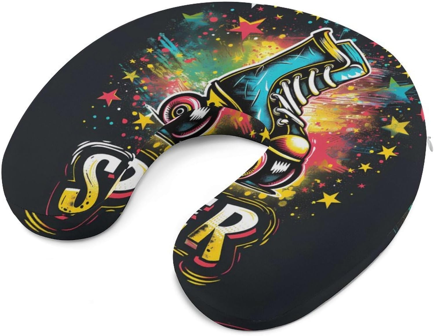 Vintage Roller Skating Funny Travel Pillow U Shaped Memory Foam Neck Pillows Portable for Flight Car Home Office