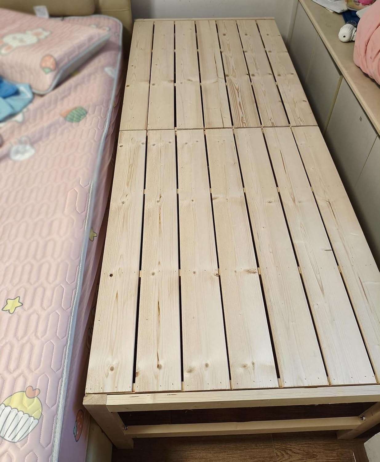 79 inch Long Large Folding Bed Frame Full Wood, Indoors Bedroom Widen Bedside Sleeper Side Cama for Toddlers/Baby/Adults, Portable Rollaway Guest Beds, Small Spaces(60x30cm/24x12 inch)