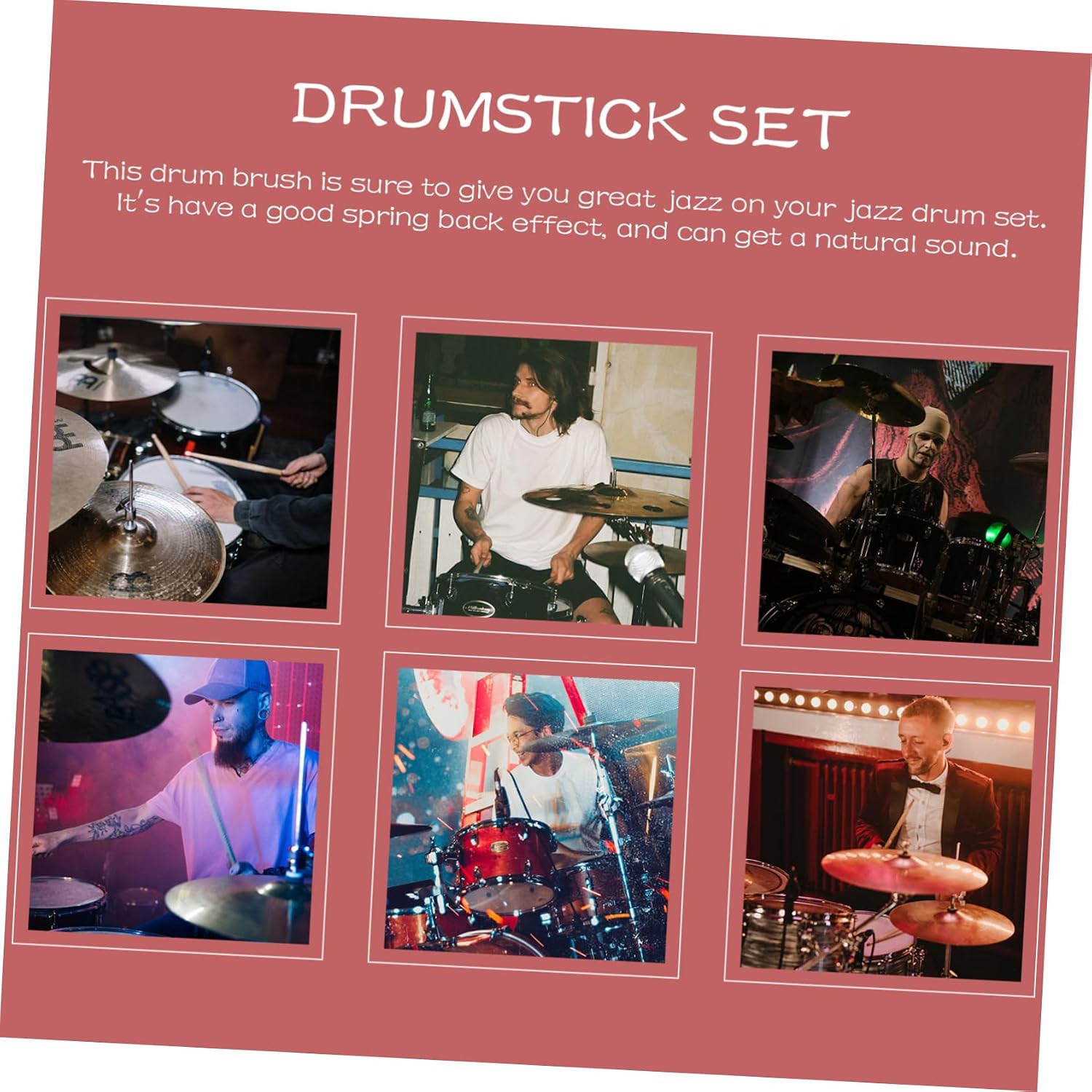 SHOWERORO 1set Set Wire Brushes and Carrying Bag for Beginners and Youth Bands for Practice and Stage Performance