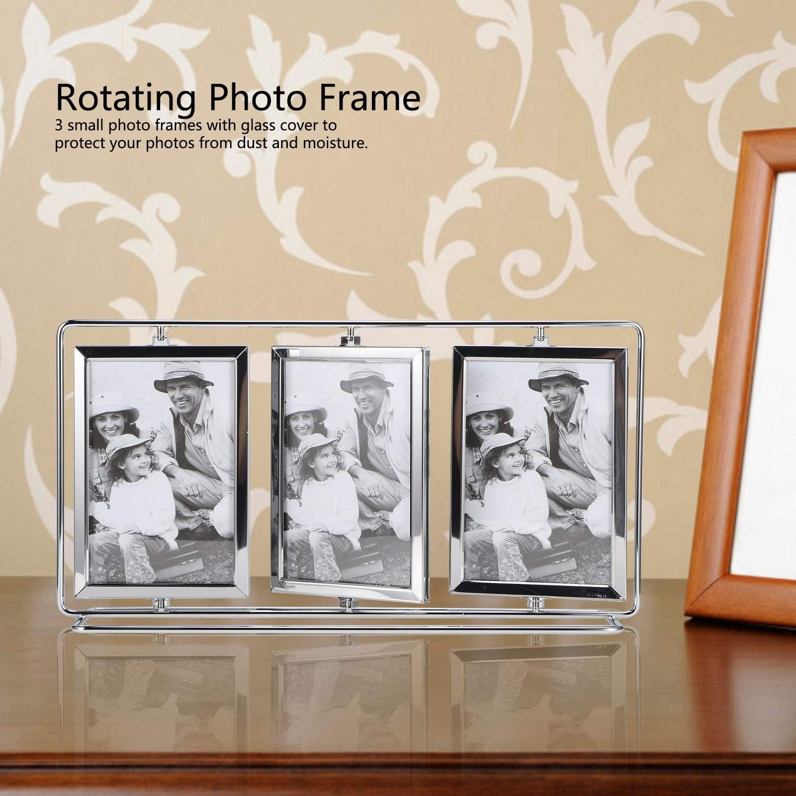 Rotating Metal Photos, Triple Collage Retro Stainless Steel, Company Gifts, silver - Image 4