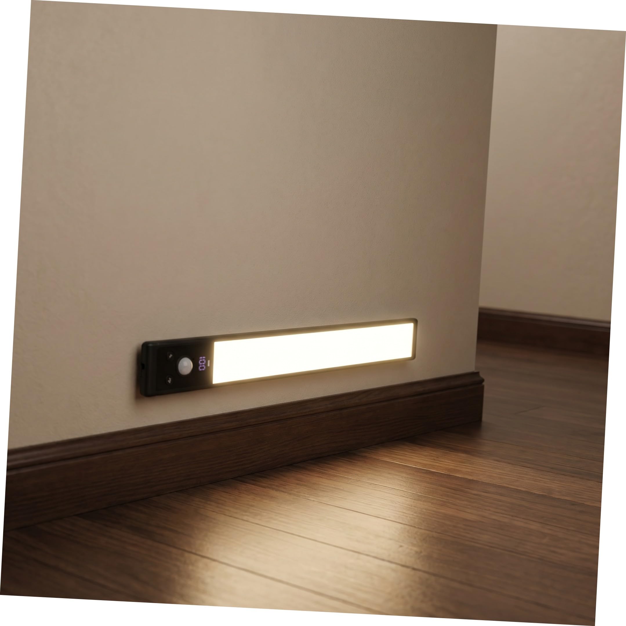 Yardenfun 4 Piezas Luces LED Bajo Armario con Sensor de Movimiento Automático Iluminación Nocturna para Cocina Recargables y Compactas Lámparas Inducción para Pasillo y Escaleras
