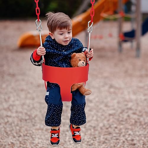 Miniatura 58 de RedSwing Asiento de columpio con respaldo alto para niños pequeños con cadenas recubiertas, asiento de columpio resistente para niños, para Columpio