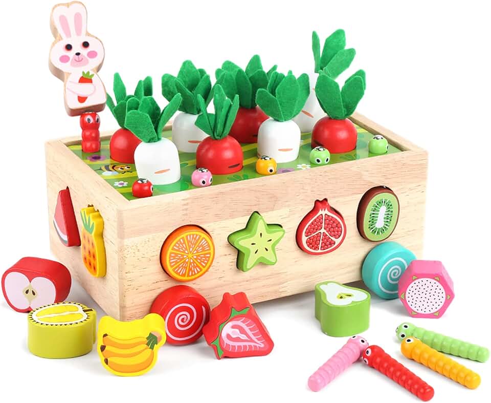 Toddlers Montessori Wooden 教育 玩具 適用於 嬰兒 男寶 女寶 Age 1 2 3 Year Old, Shape Sorting 玩具 1st One First Birthday Girl Gifts 適用於 孩童 1-3, 木質 Preschool 學習 Fine 動作 技能 Game