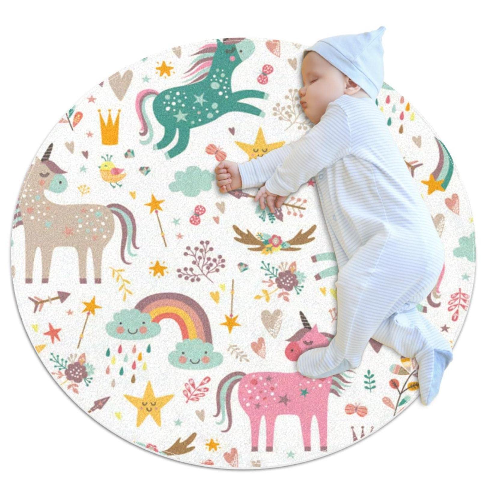 Tapis de salle de bain confortable et design rond de 100cm