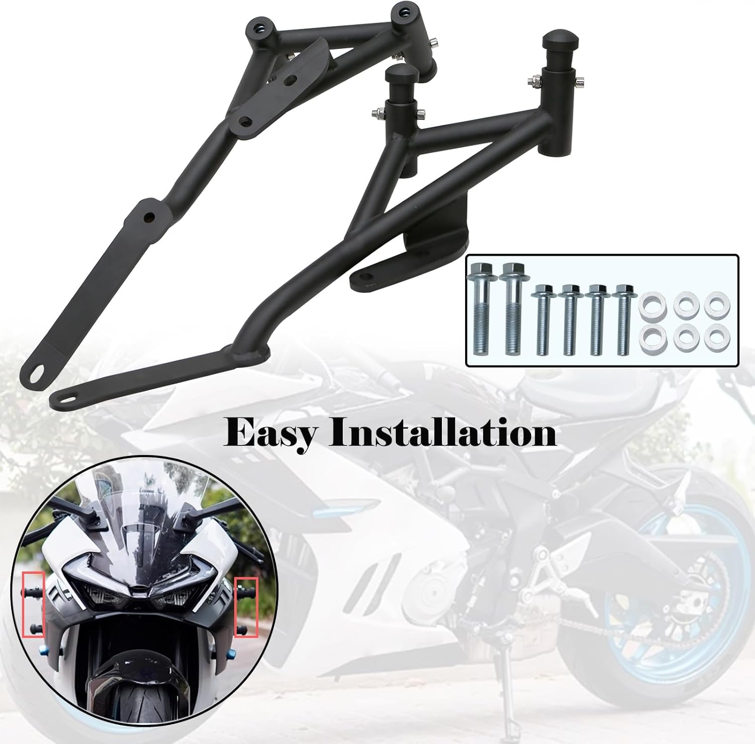 Highway Crash Bars Engine Guard for CFMOTO 675SR/675SR-R/675SS/675NK 2024/2025 Motorcycle Engine Guard & Crash Protection Bar, Frame Slider Kit for Anti-Slip & Drop Protection