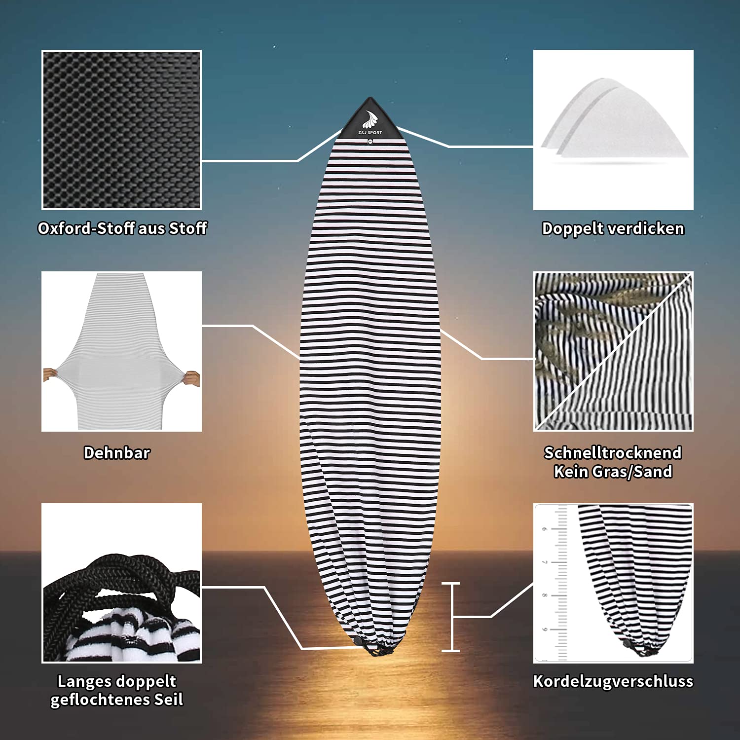 Z&J SPORT Copripiedi Da Surf Con Dry Bag 3L - Impermeabile Per Skateboard E Nuoto - Foto 14