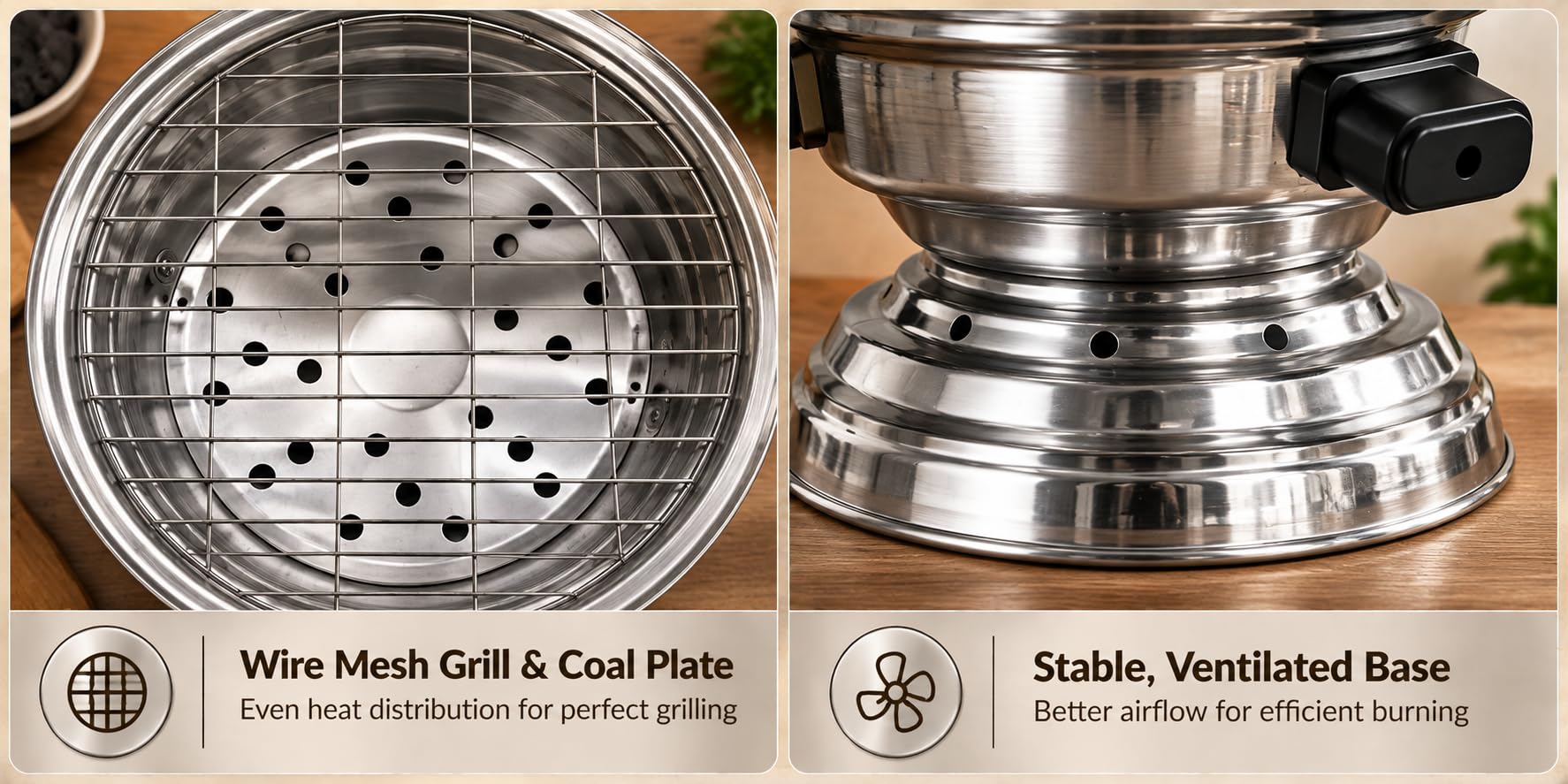 Stainless Steel Gas Tandoor - Bati, Roti, Naan Maker -2