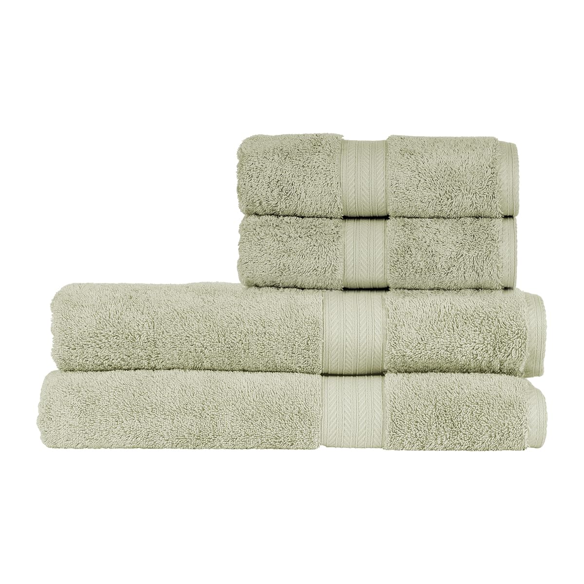 Christy Renaissance 4 Piece Bath Sheet Set | Thyme Green | 100% Egyptian Cotton Pile | Luxuriously Soft and Super Absorbent | 675 GSM | 2 Bath Sheets 2 Hand Towels โ image 1
