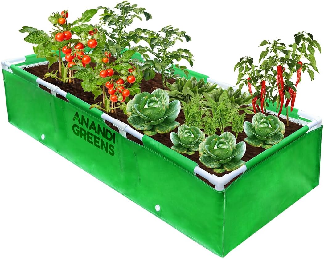 - Anandi Green's HDPE UV Protected 360 GSM Rectangle Plants Grow Bag Pack of 1 (5X2X1.5 FIT)