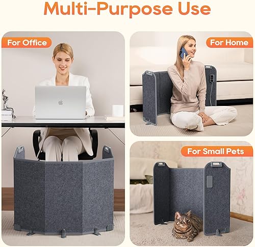 Miniatura 6 de Under Desk Heater for Office, Foldable Under Desk Foot Warmer with 12H Timer & 8 Heat Levels, Portable Space Heater for Leg, Foot and Ankle, Safe &