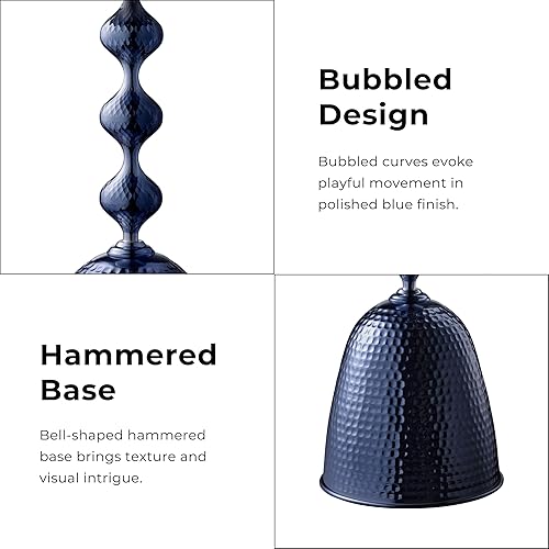 Miniatura 5 de Homes Inside + Out Halric - Mesa auxiliar redonda moderna de 24 pulgadas de alto con mesa decorada y base de metal de hierro, muebles decorativos,