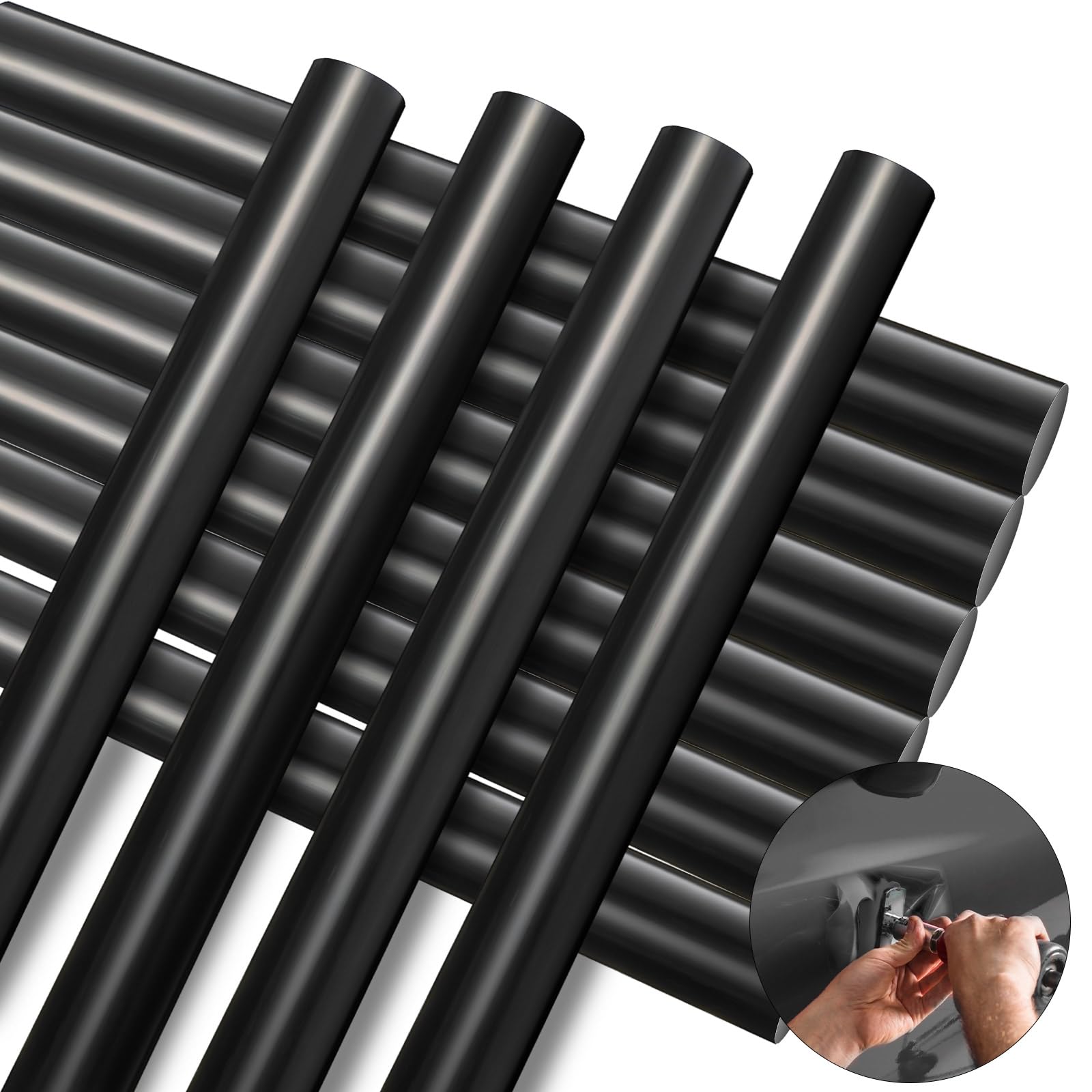 10 Pcs Paintless Dent Repair Glue Sticks PDR Glue Hot Sticks Paintless Dent Repair Tool for Car Restoration Remover Tool Set (Black)
