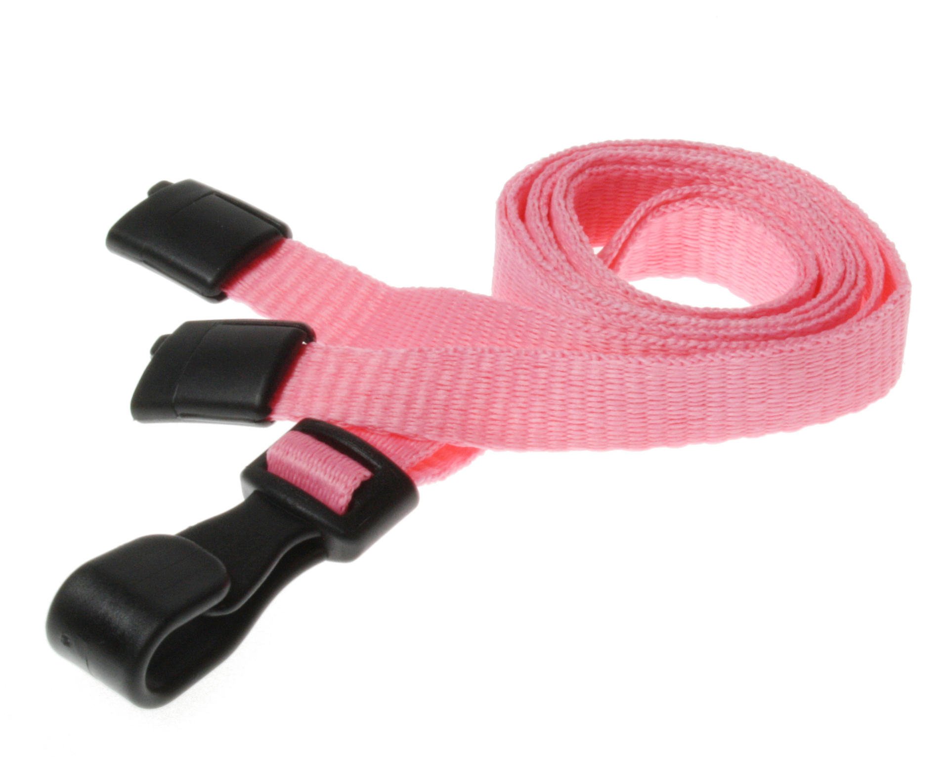 Customcard ltd Pink Lanyard with Plastic Clip - 45 centimetre Long - Breakaway Lanyard for School, Office, Work - Lightweight Lanyards for Neck with Safety Breakaway, Conference Use (Pack of 100)