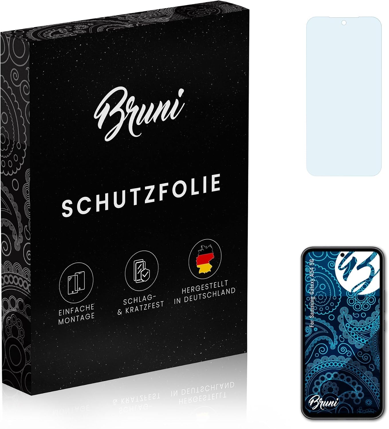 Bruni Screen Protector compatible with Samsung Galaxy A54 5G Protector Film, crystal clear Protective Film (2X)