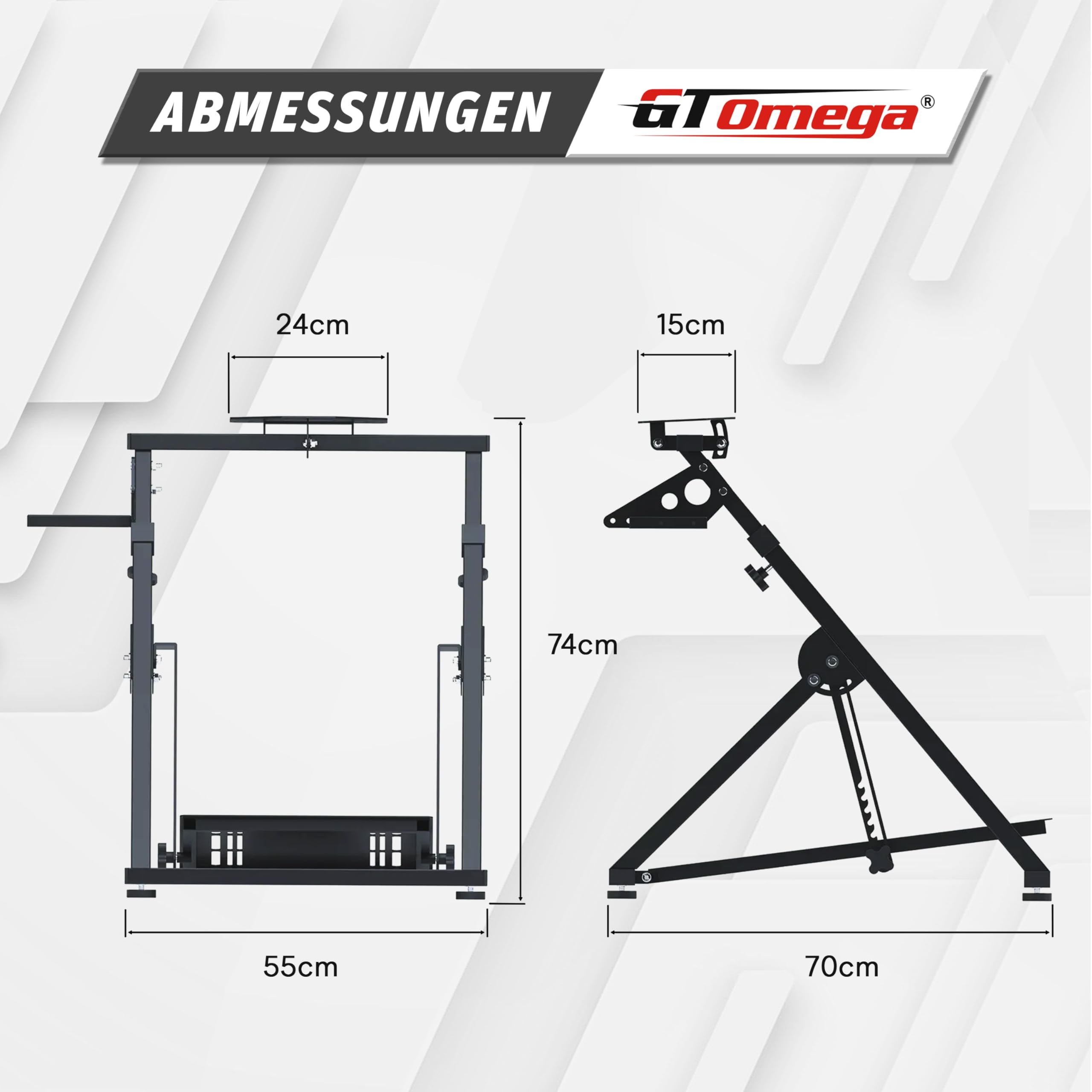 GT OMEGA APEX Lenkradständer – Kompatibel mit Logitech G923, G29, G920, Thrustmaster T300, T500 TX & TH8A, PS4, Xbox, Fanatec