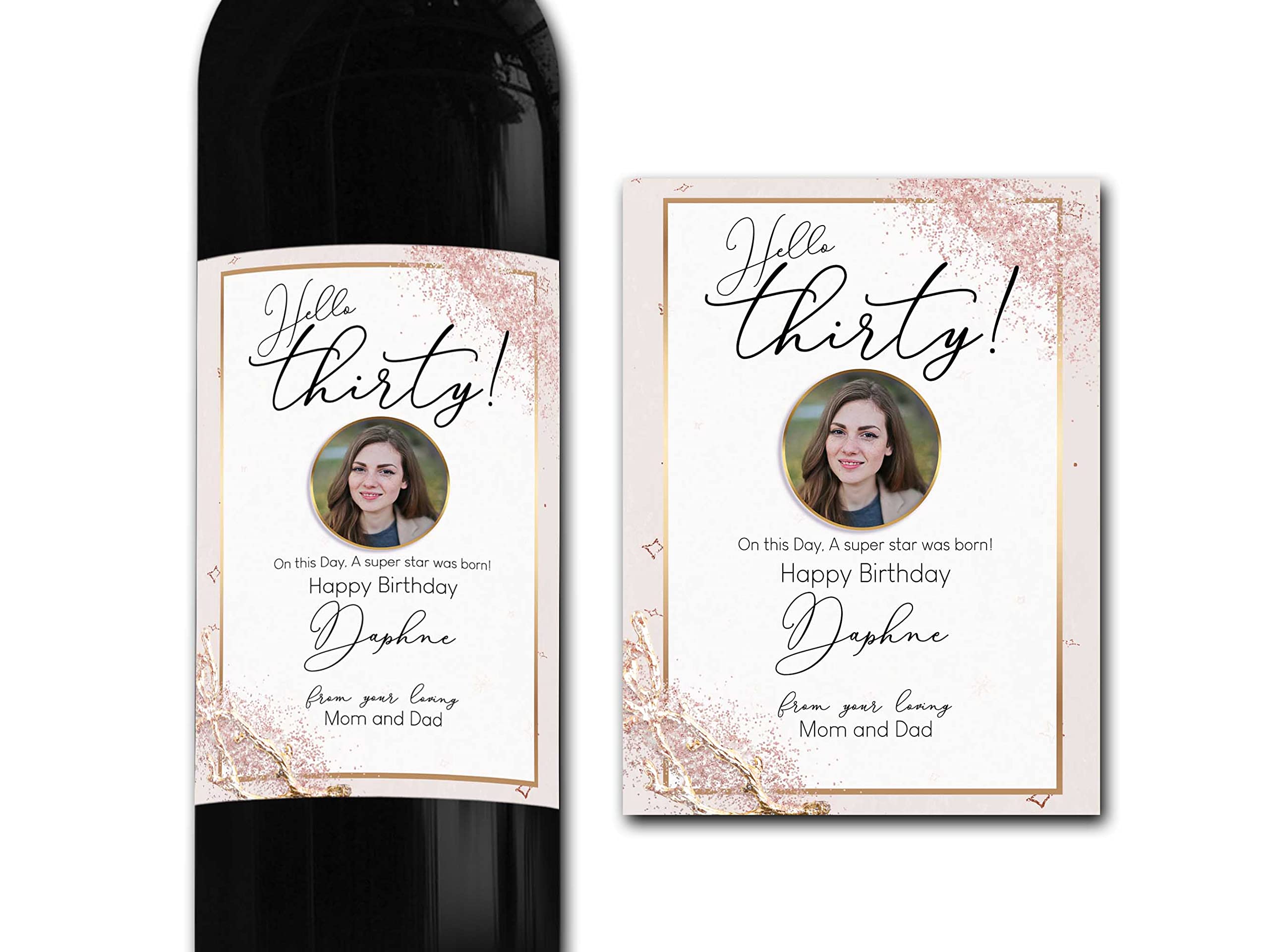 forefrontdesigns Personalised Photo Wine Bottle Label – Custom Wine Labels & Stickers for Bottles – Perfect for Weddings, Birthdays, Anniversaries & Special Events