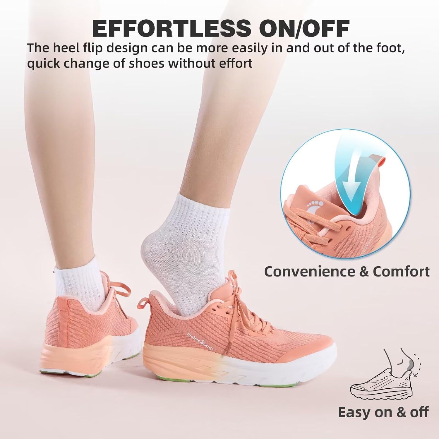 Women's Orthopedic Diabetic Wide Running Shoes: Comfortable Casual Arch Support Plantar Fasciitis Fashion Sneakers, High Arch Work Tennis Walking Shoes for Foot and Heel Pain Relief - Image 3