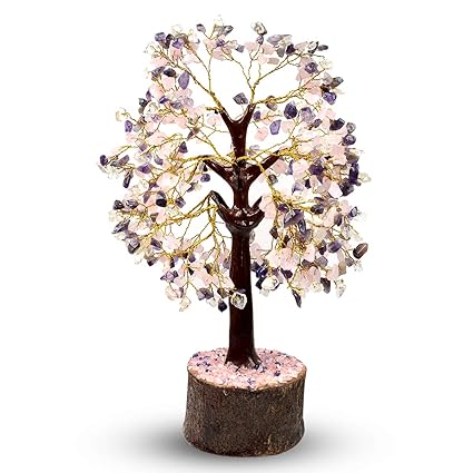 Reiki Crystal Products Mind Body Soul Tree Clear Quartz Stone Tree Amethyst Stone Tree Rose Quartz Stone Tree 500 Beads Crystal Tree Stone Tree Showpiece