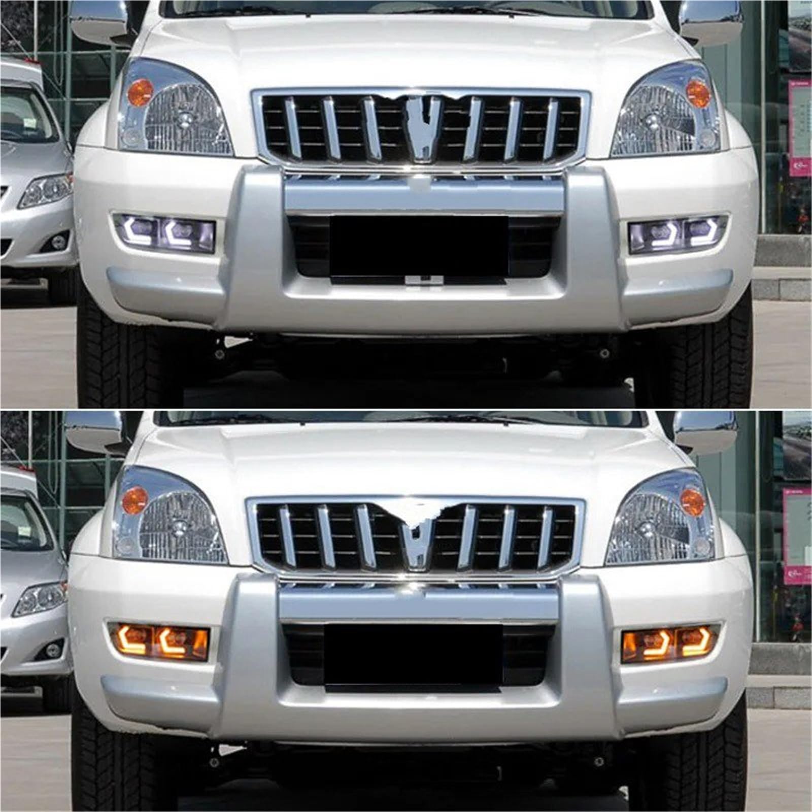 Faros Antiniebla Para Toyota Para Prado 120 FJ120 2003-2009 Conjunto Lámpara LED Antiniebla Coche 12V Luz Conducción Diurna Señal Giro Antiniebla Delantero