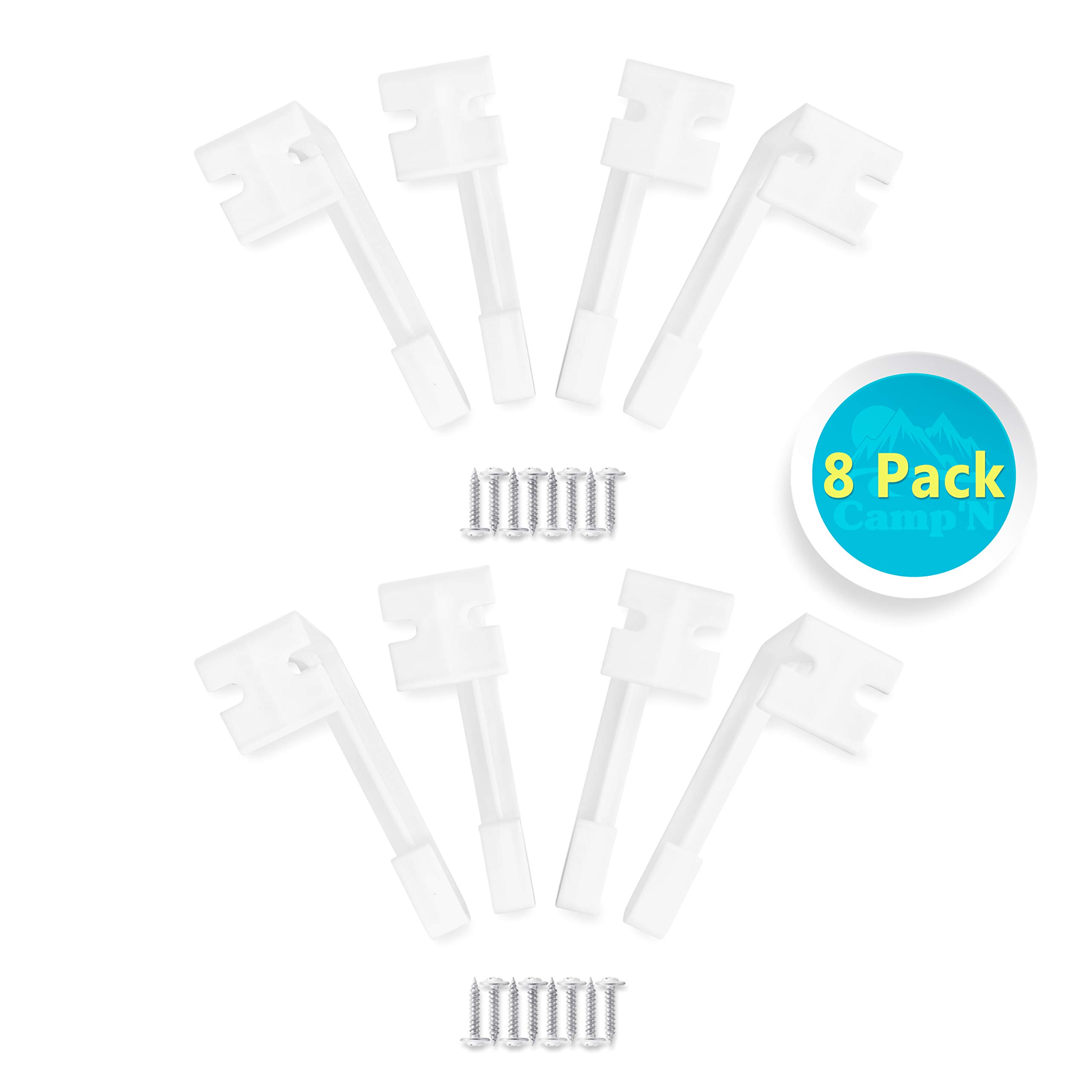 RV Curtain Holder - RV Side Curtain Hold Down Clip/RV Curtain Retainer/RV Curtain Holdback-OEM (8 Pack)