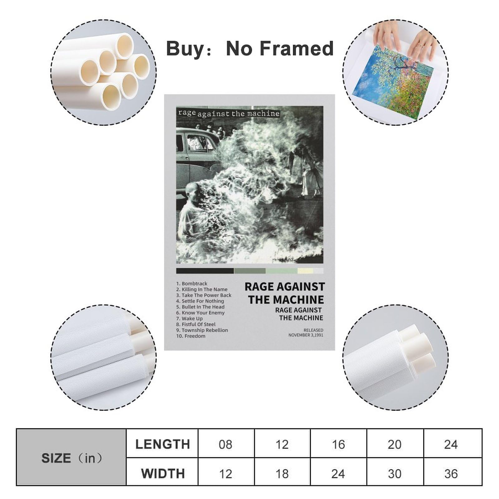 Amazon.com: YNTNDYGV Rage Against The Machine Poster Vintage Music