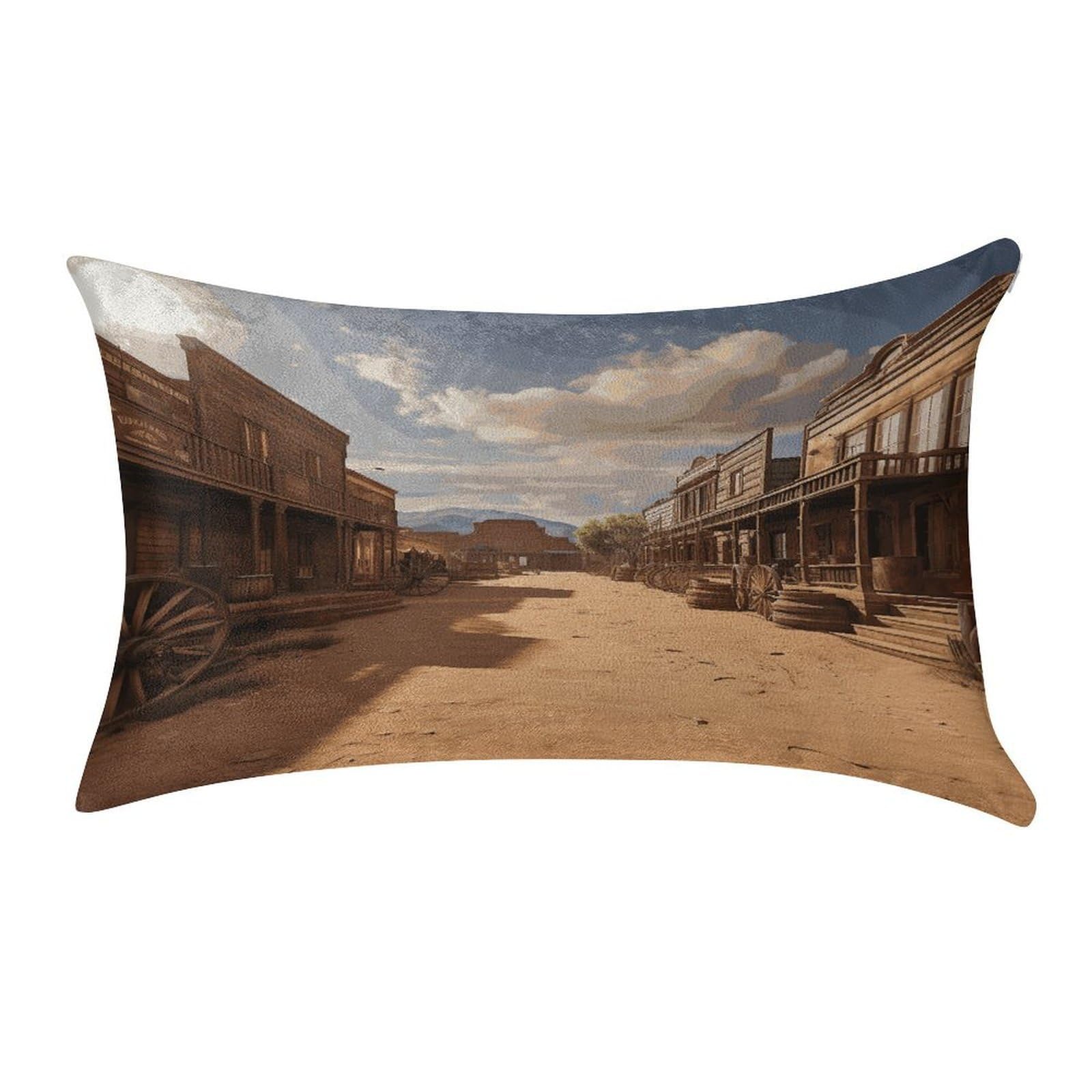 Fekiloot Style Old Wild West Cowboy Town Pillow Covers Home Decor Pillow Cases