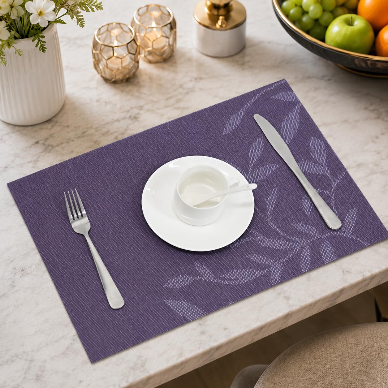 OXSAM Heat Resistant Placemats - Purple Flower -2 OXSAM Heat Resistant Placemats - Purple Flower -2