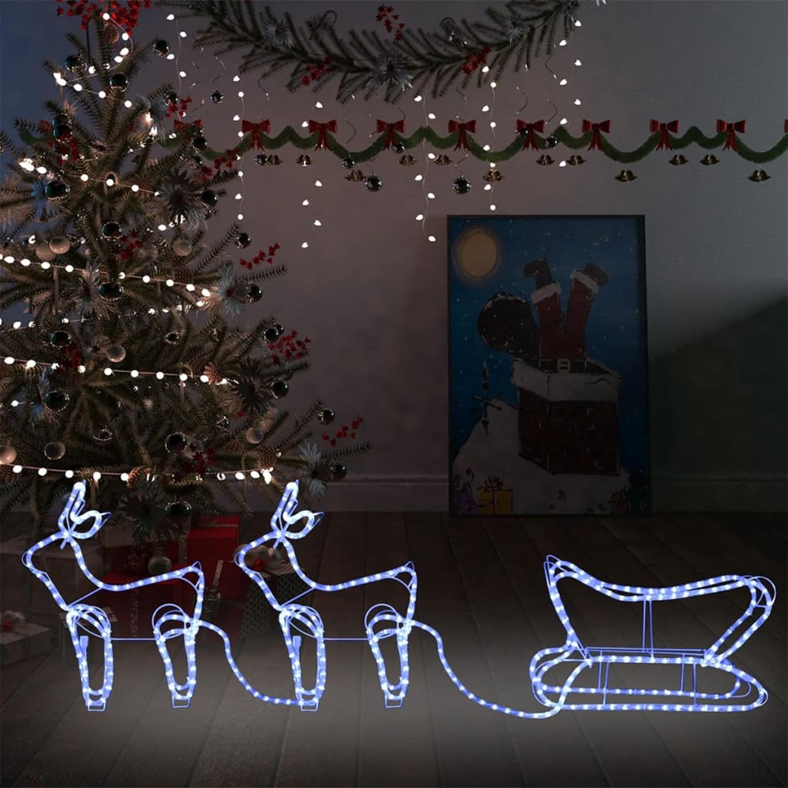 Renne e Slitta Decorazione Natalizia per Esterni 576 LED,Decorazioni Natalizie Renne,Renne Natalizie da Esterno -329811