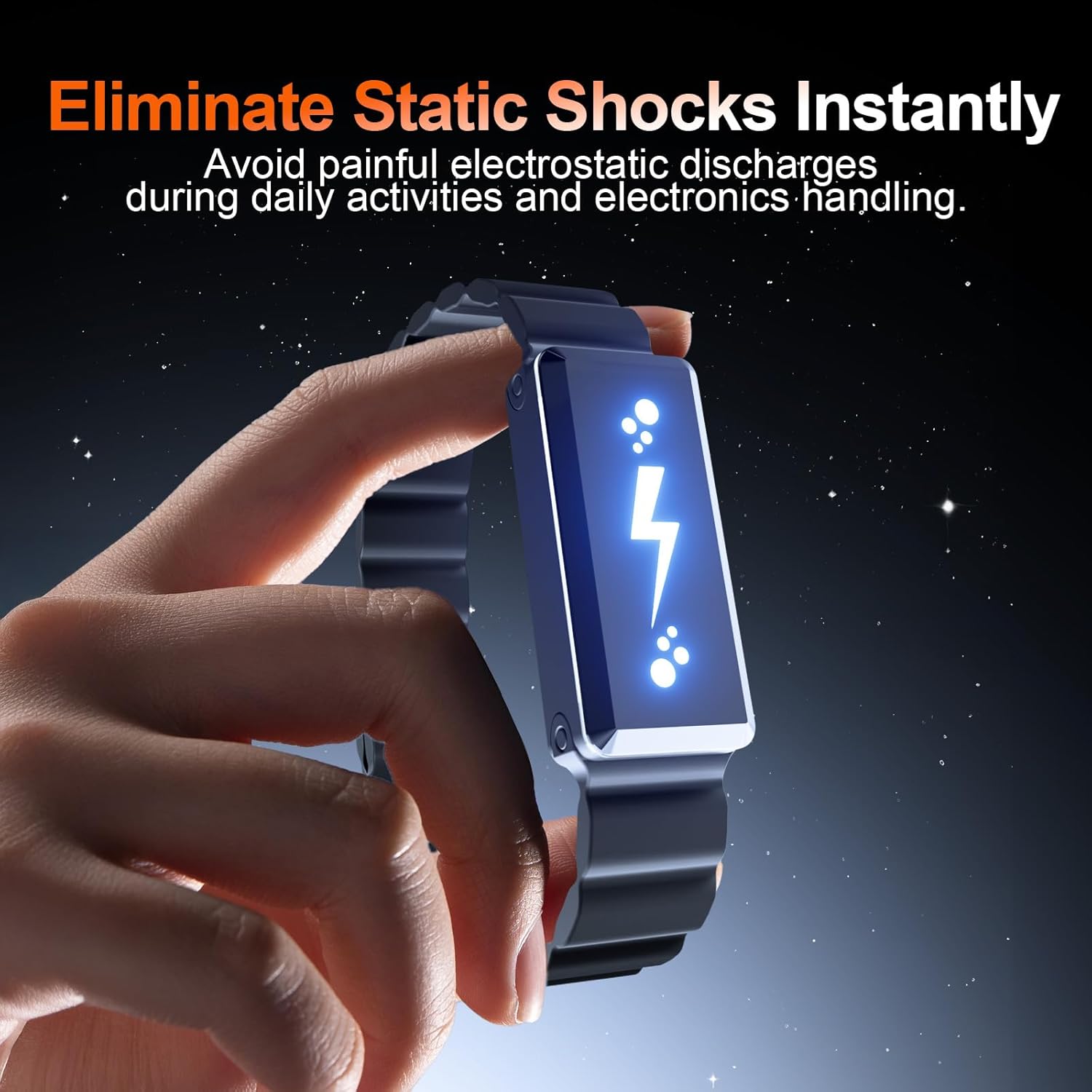 Silicone Anti Static Wrist Strap with Static Detector - Cordless Antistatic Wrist Band, ESD Wrist Strap Style Shock Bracelet for Electronics DIY, Office Work & Daily Static Protection