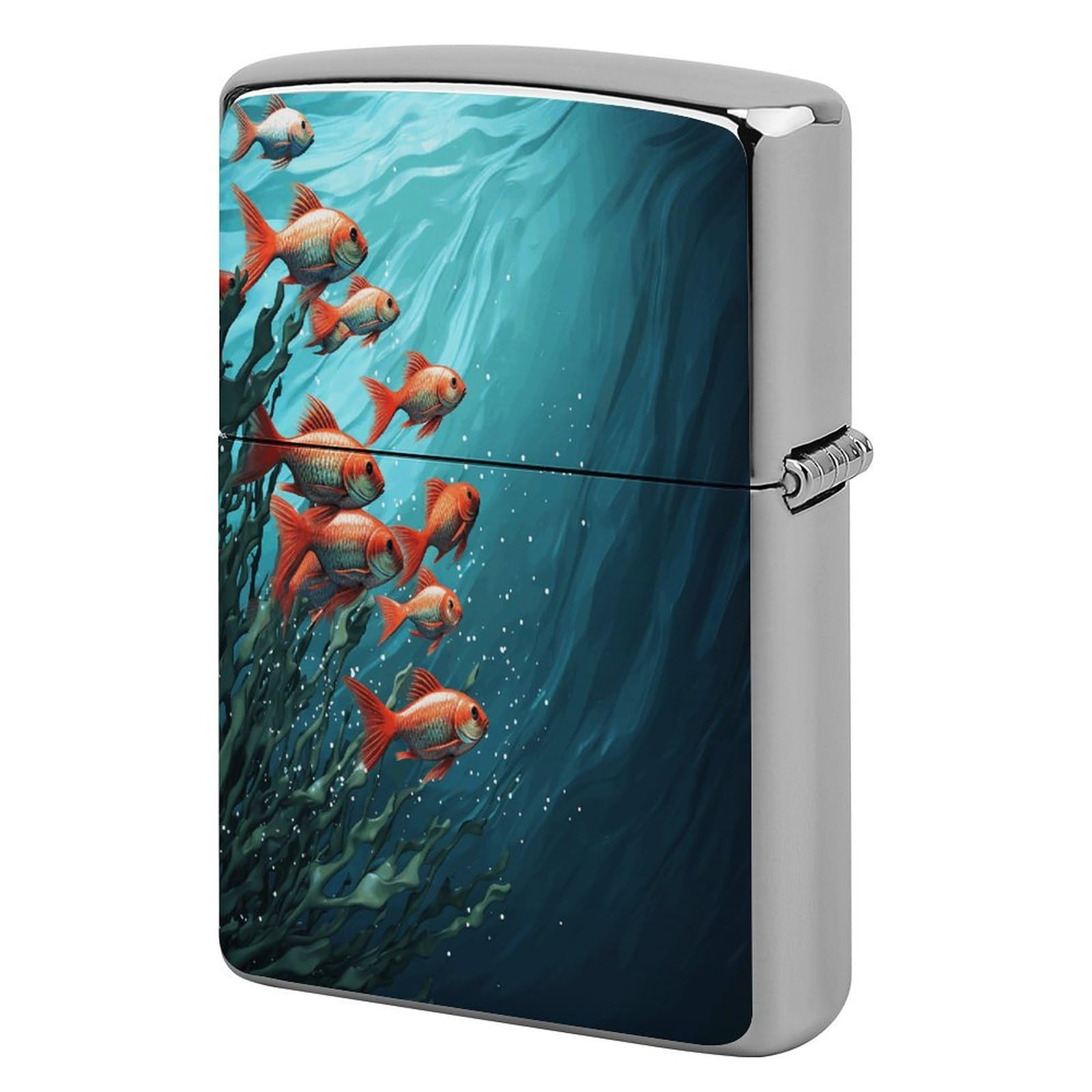 Fodpand Style Fish Aquarium Metal Lighter Case Cover Lighter Sleeve