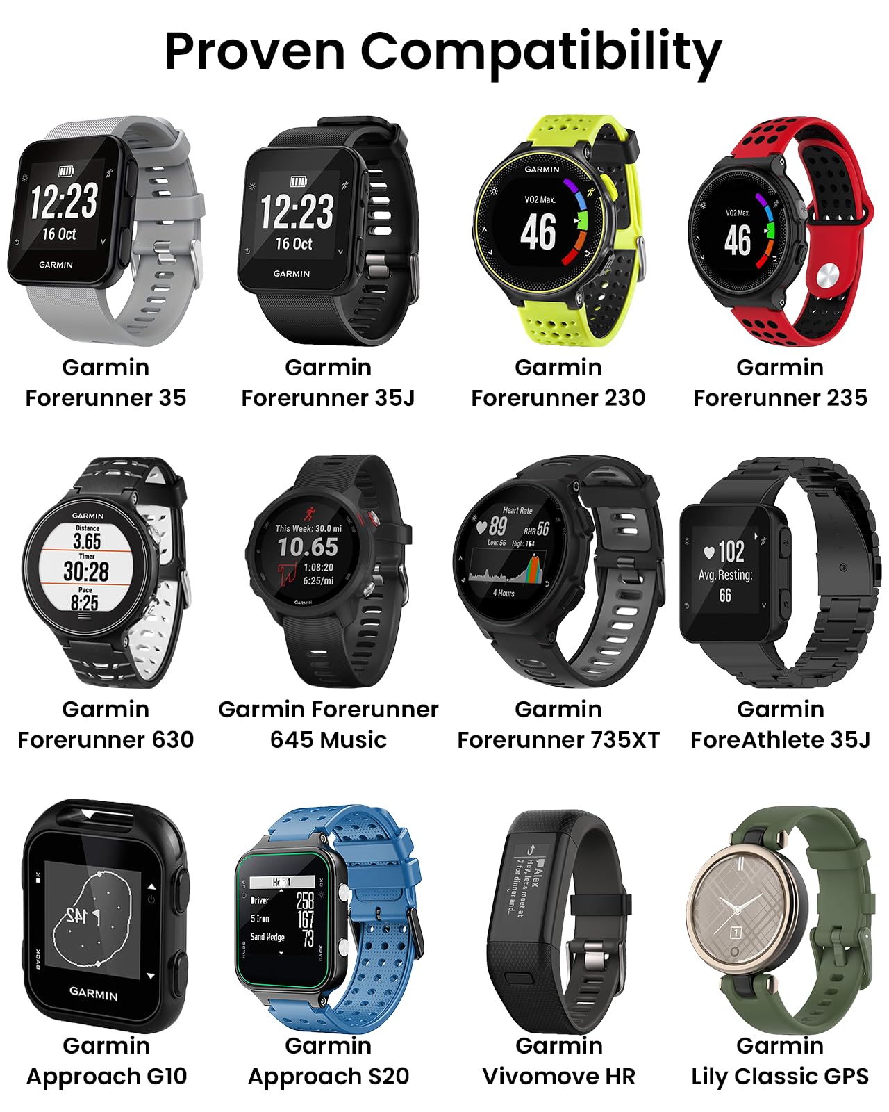 Dismau 2Pack Charging Clip for Garmin Approach S20/G10 Forerunner 235/35/64/230/630/645/645 Music/735XT/Vivomove HR/Lily/Lily 2 Replacement Charger Cable Sync Data Cable [3.3FT]