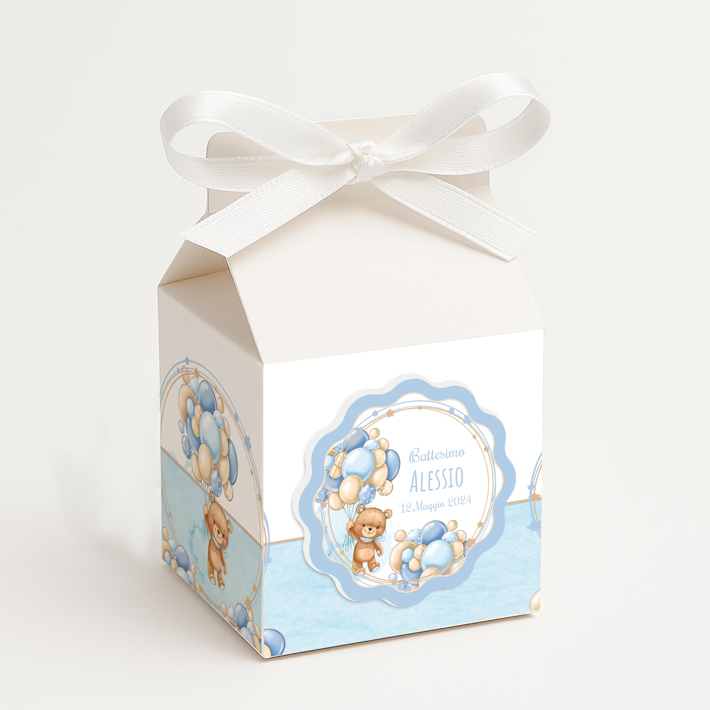 PV Grafik Set da 24 Calamite Bomboniera Personalizzate Nascita e Battesimo, Bomboniera Battesimo Maschio e Bambina, Idea Nascita Bimbo e Bimba(Bimbo 59)
