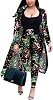 XFT Womens Casual 2-Piece Outfits Long Sleeve Cardigan Cover up Long Pants Halloween Pumpkin Costume Set
