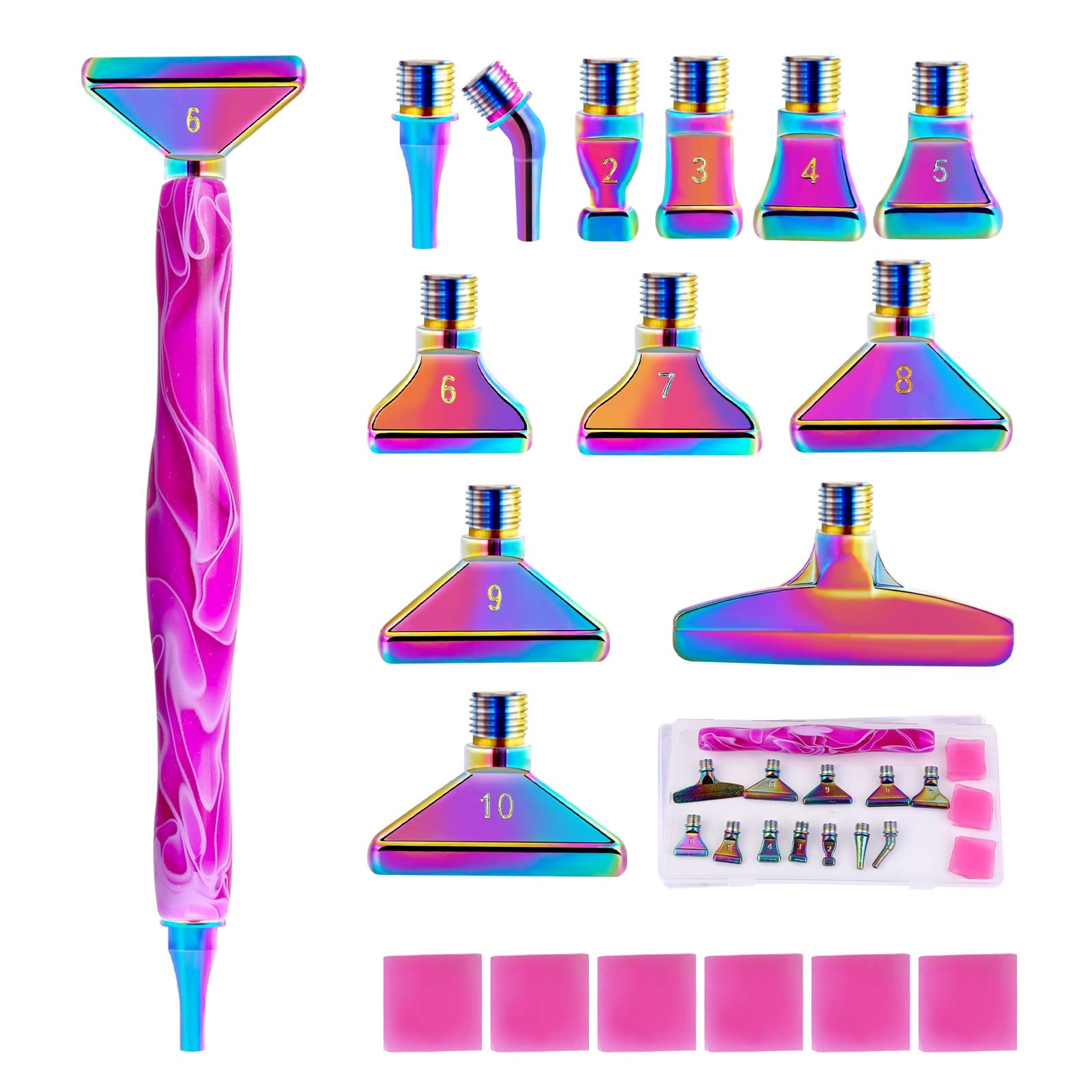 Kit 13 Stylos Peinture Diamant 5D MJARTORIA - Têtes Métal Filetées - Loisirs Créatifs