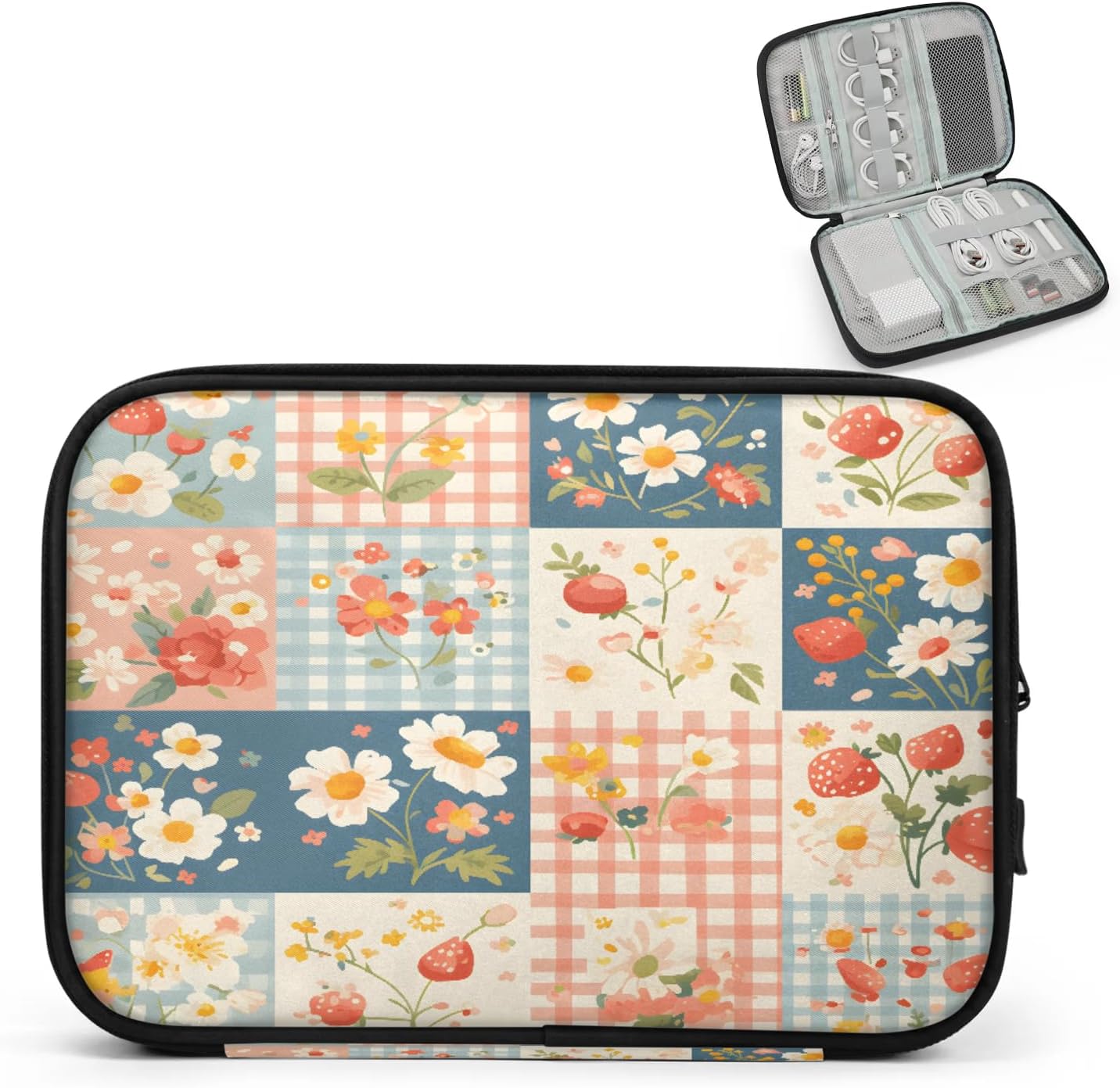 Colorful Patchwork Cable Storage Bag