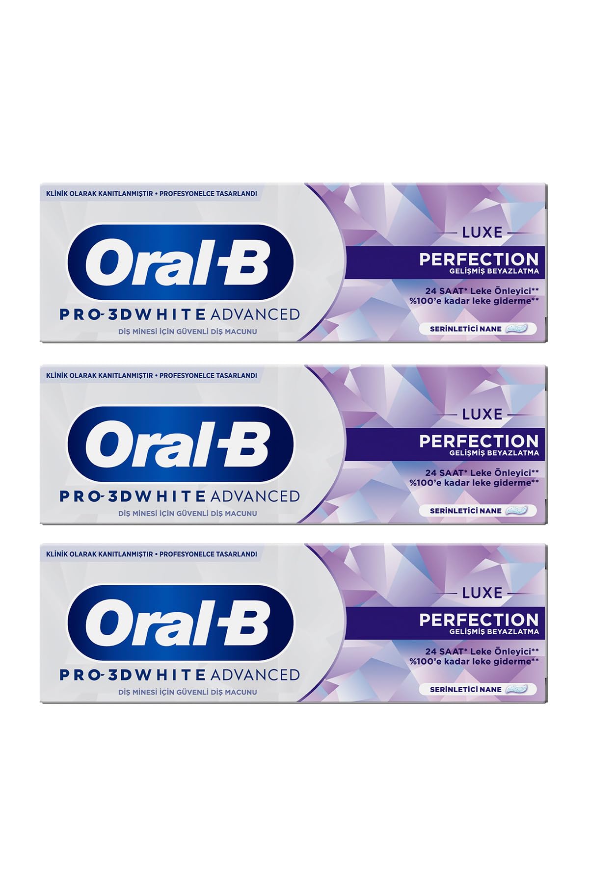 Oral-B Pro 3D White Advanced Luxe Perfection Diş Macunu 75 ml 3lü paket