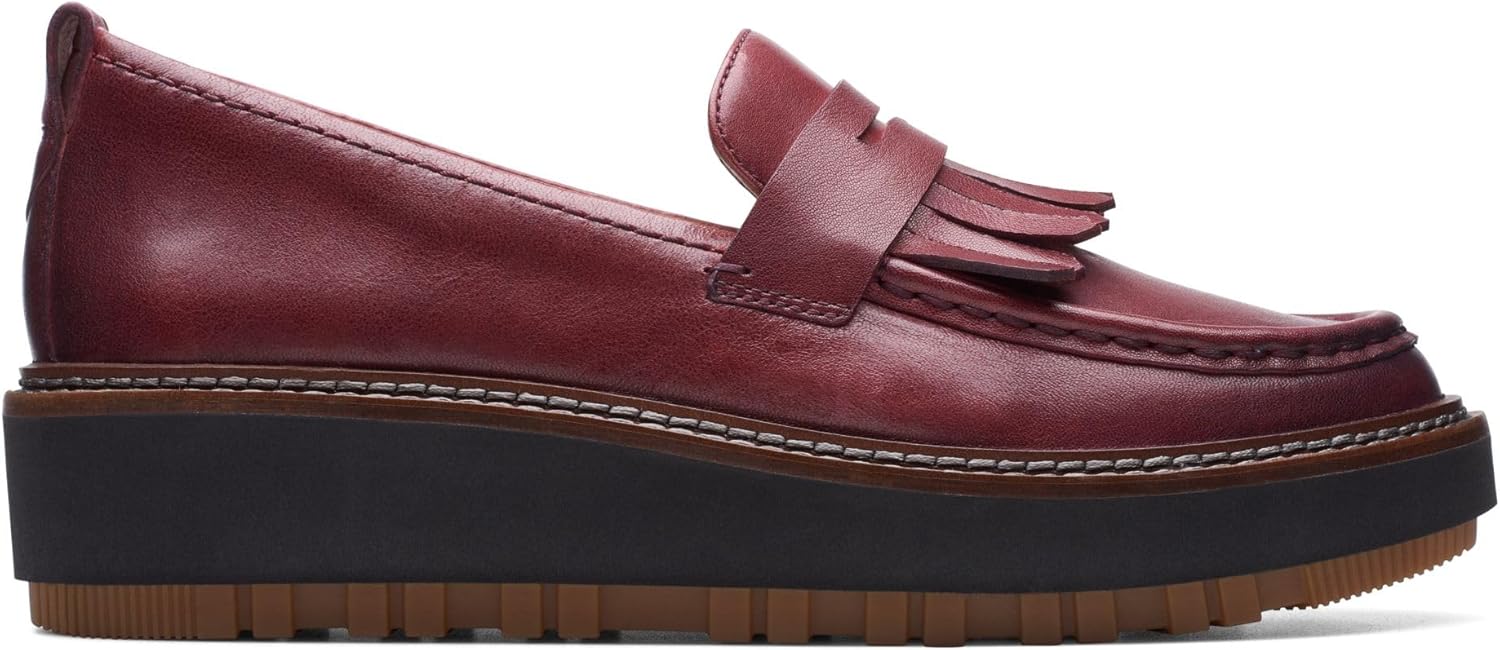 Clarks Unisex OriannaWLoafer Sneaker, Burgundy L, 0 US Women
