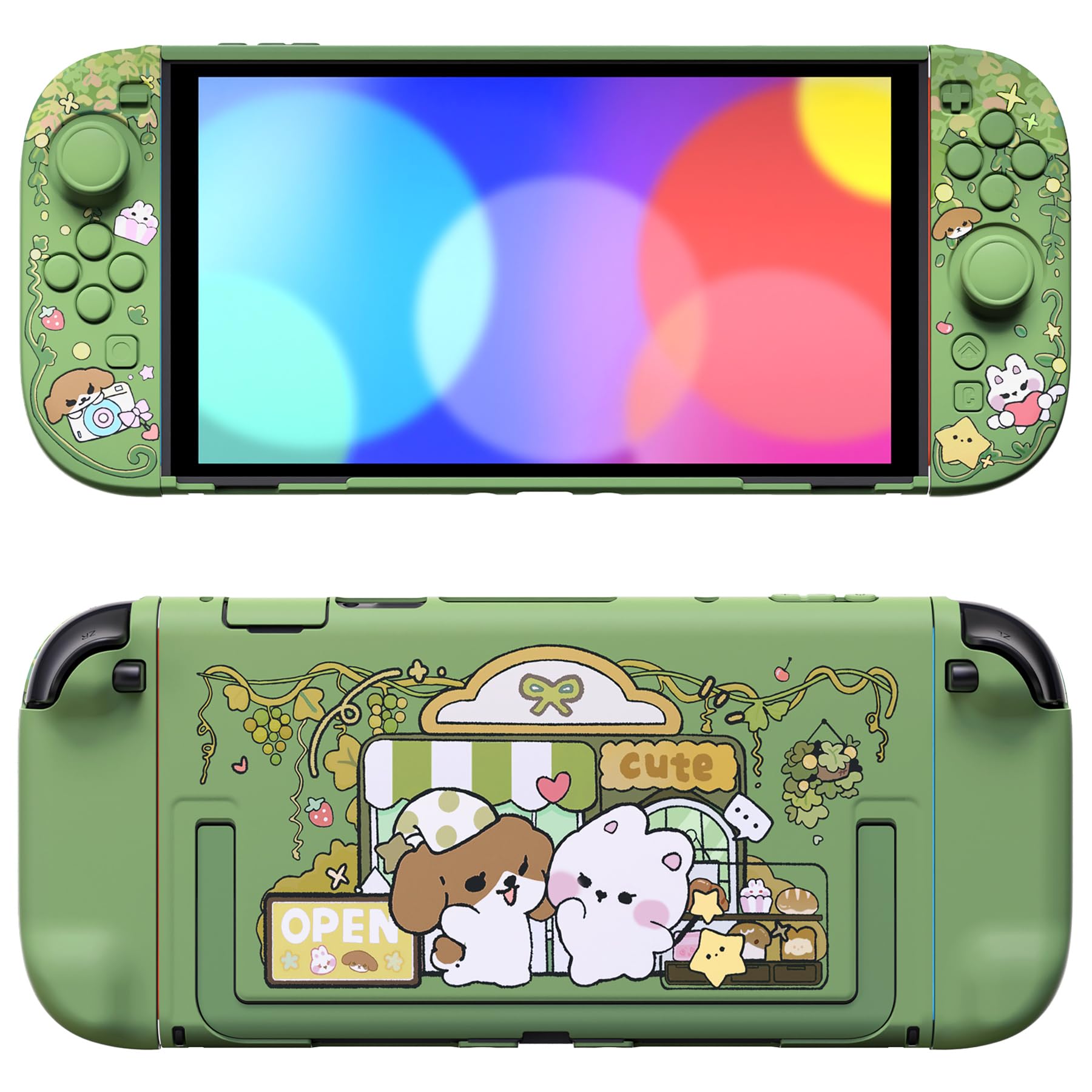 playvital Protective Case for Nintendo Switch 2 - Kawaii Dockable Hard Case Shell for Switch 2 with Thumb Grip & Sticker & Button Caps, Anti-Scratch, Shockproof Cover Skin - Forest Bakery