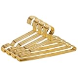 Coat Hangers 40 Pack Clothes Hangers, Metal Hanger Heavy Duty Wire Hangers with Non Slip Notch, Ultra Thin Stainless Steel Hanger Space Saving Clothing 16.5 Inch Gold