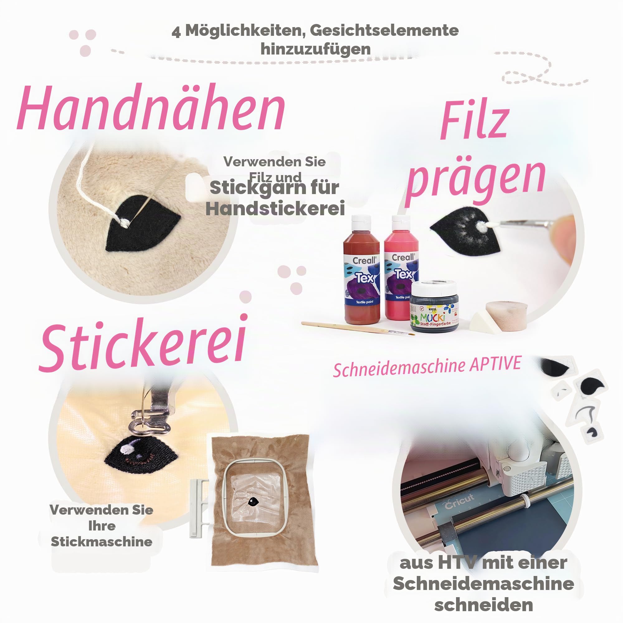 kullaloo Bastelset für Hobby-Pferde zum Selbermachen: Machen Sie ein Leoparden-Pony mit Halfter und Leinen. Inklusive Schnittmuster mit PES- und SVG-Dateien