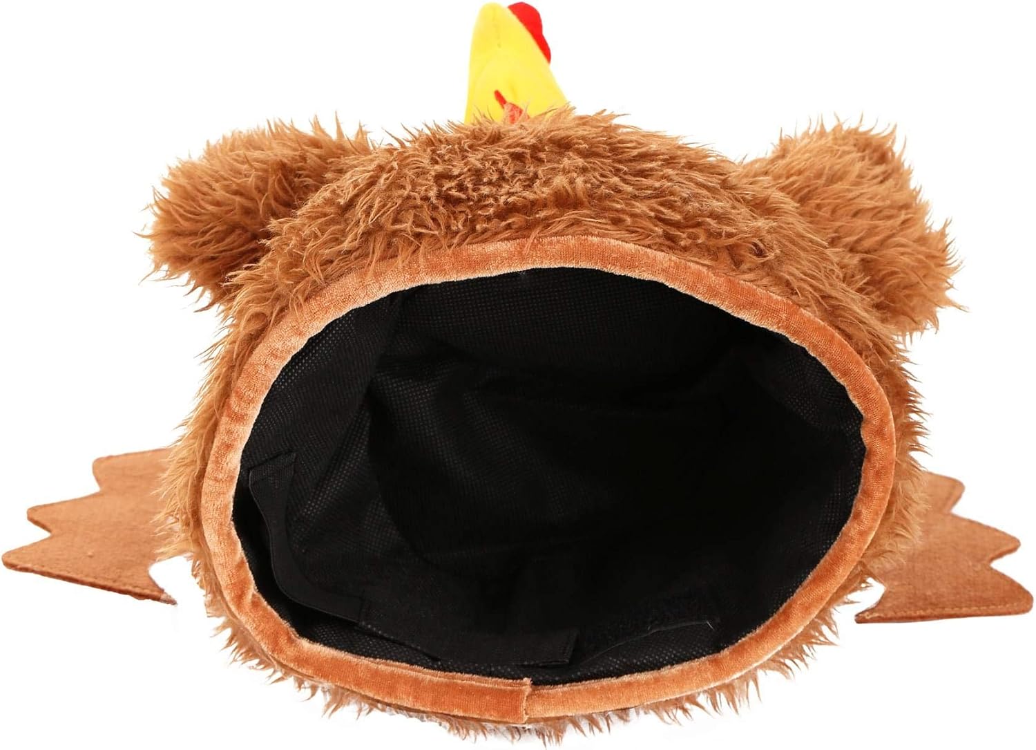 Turkey Gobbler Plush Costume Hat for Adults - Wearable Hat with Secret Pocket and Size Adjuster