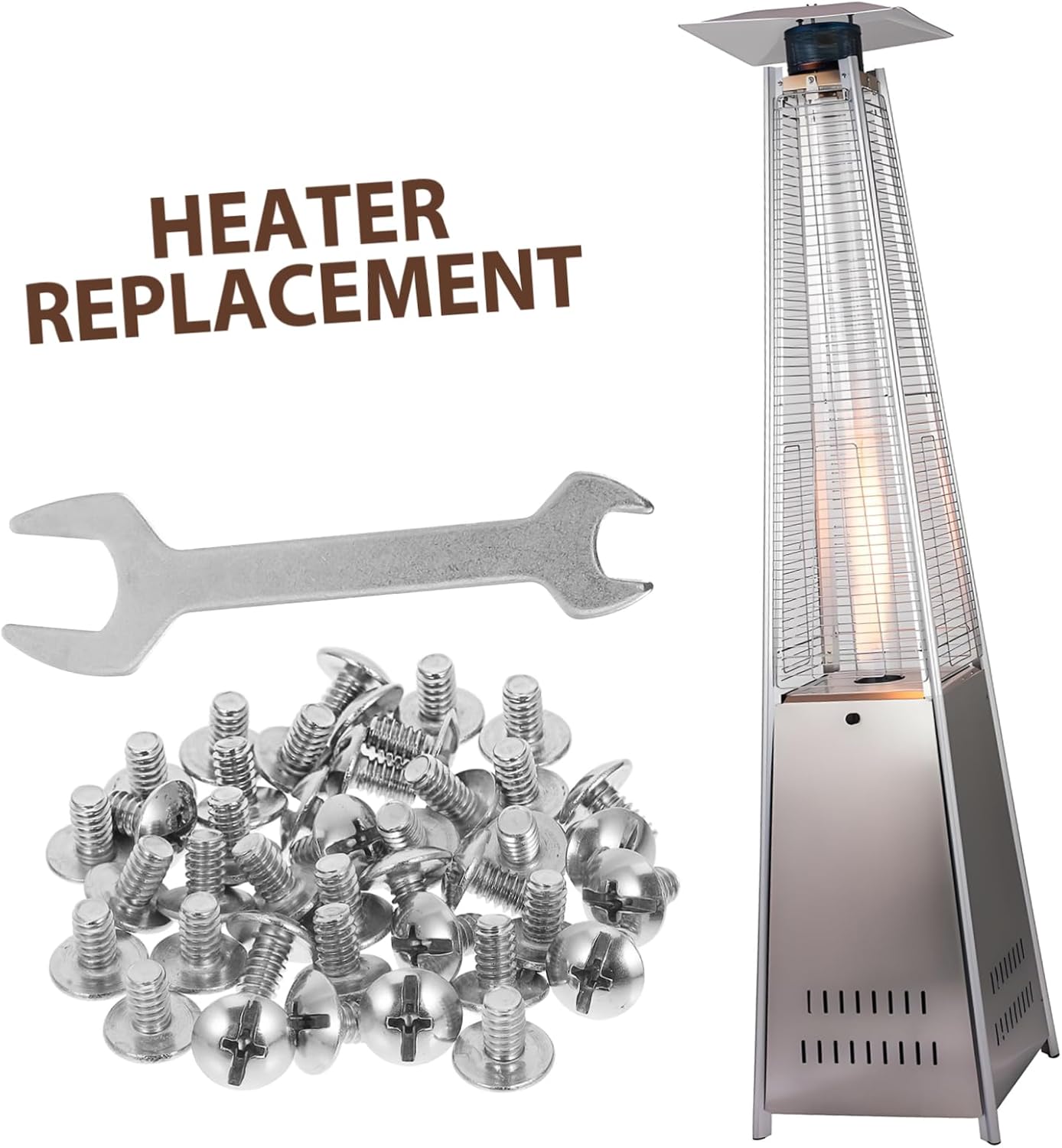 Kisangel 1set Outdoor Patio Heater Parts Kit Stainless Steel Heater Tools Umbrella Shape Installation and Compatible Various Models Efficient Replacement Hardware for Garden and Use