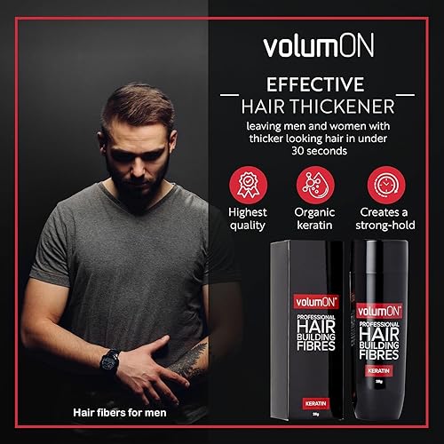 Miniatura 3 de Fibras profesionales para la construcción del cabello, corrector de pérdida de cabello, queratina, marrón oscuro, 0.99 oz, obtén hasta 30 usos