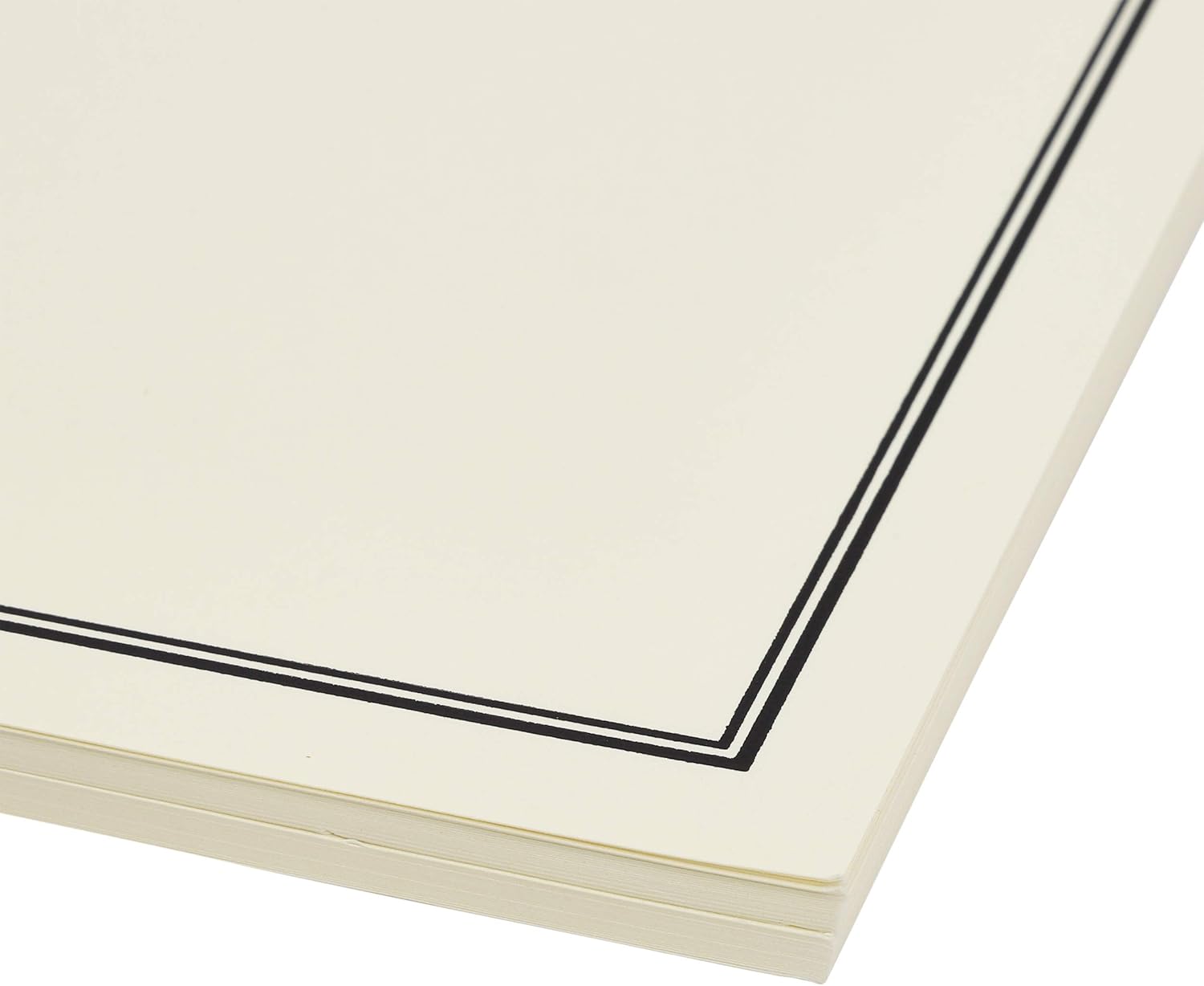 Ecru and Black Premium Stationery Paper Set, Letter Size (24 Envelopes, 48 Sheets) : Office Products