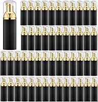Vista 1 de Lil Ray 50 botellas de espuma negra con bomba dorada, dispensadores de espuma de viaje vacíos para jabón de manos, champú de pestañas (2 onzas)