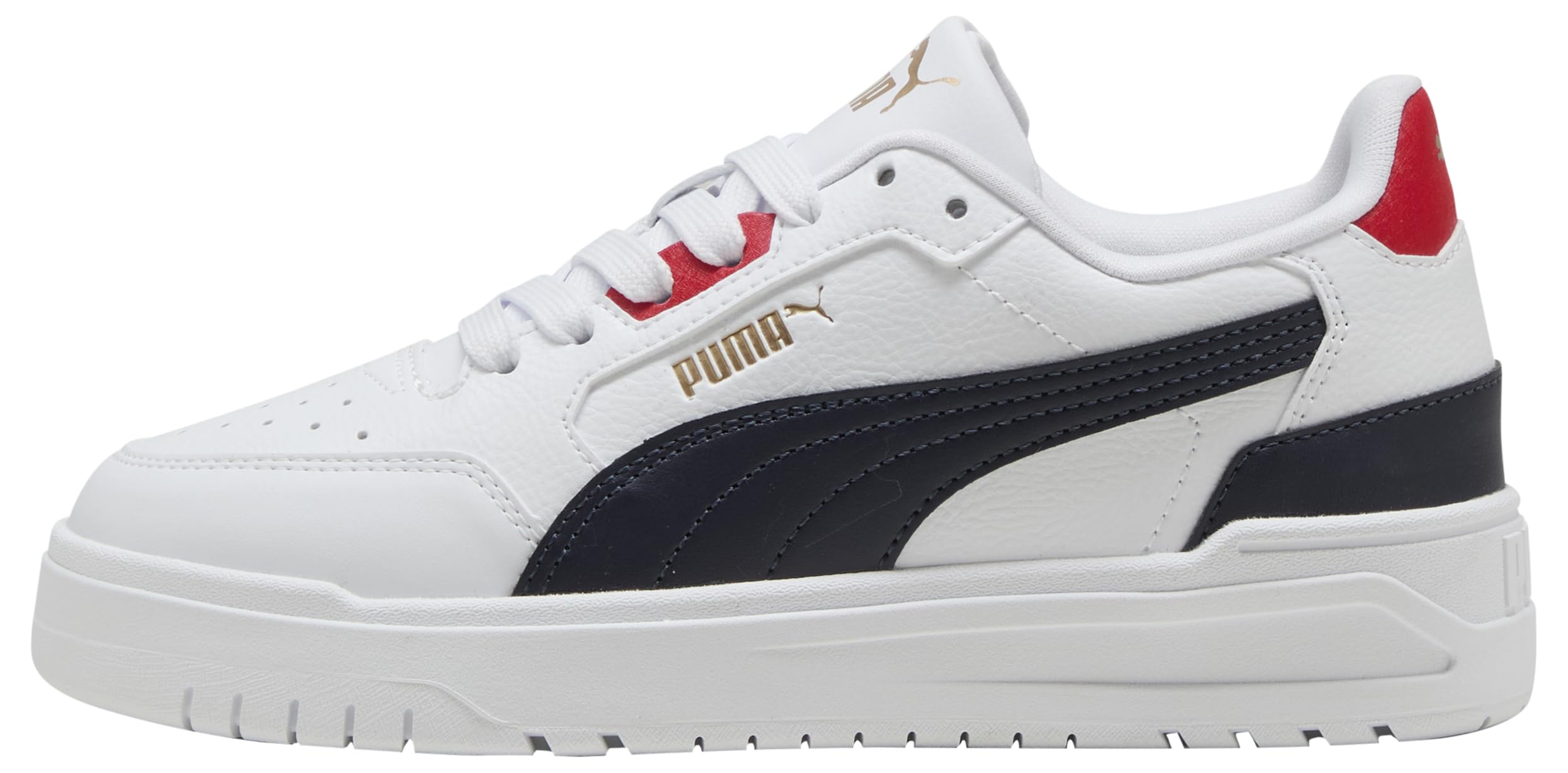PUMA Shuffle Downtown Lo Jr - Tenis Unisex para niños, Puma White New Navy for All Time Red, 4 UK