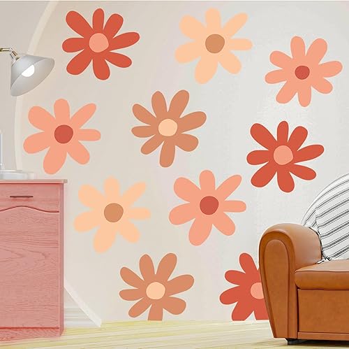 Miniatura 10 de Calcomanías de pared de margaritas, calcomanías de pared bohemias, arte de pared floral, calcomanías de flores de margaritas coloridas para niños,